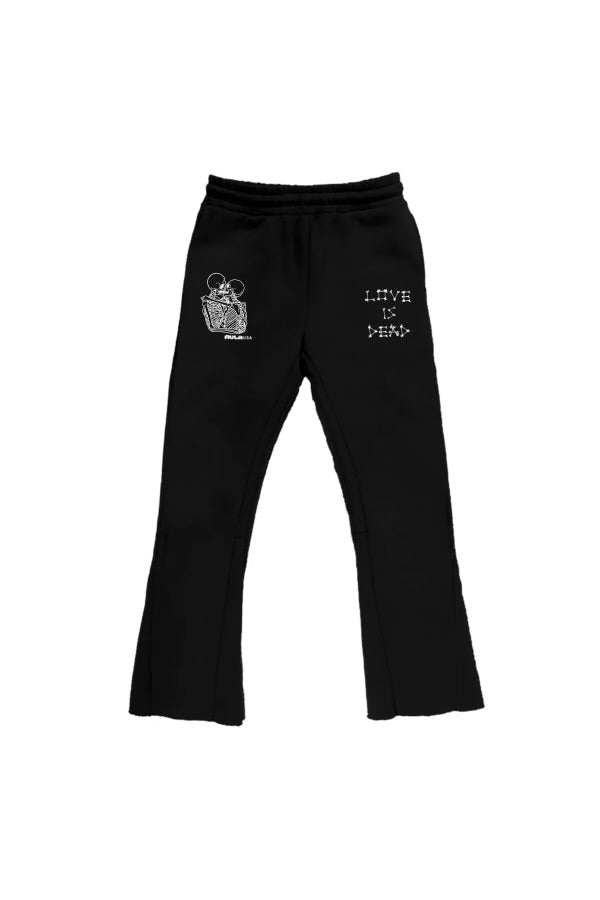 Love Is Dead Flared Sweatpants (Black)