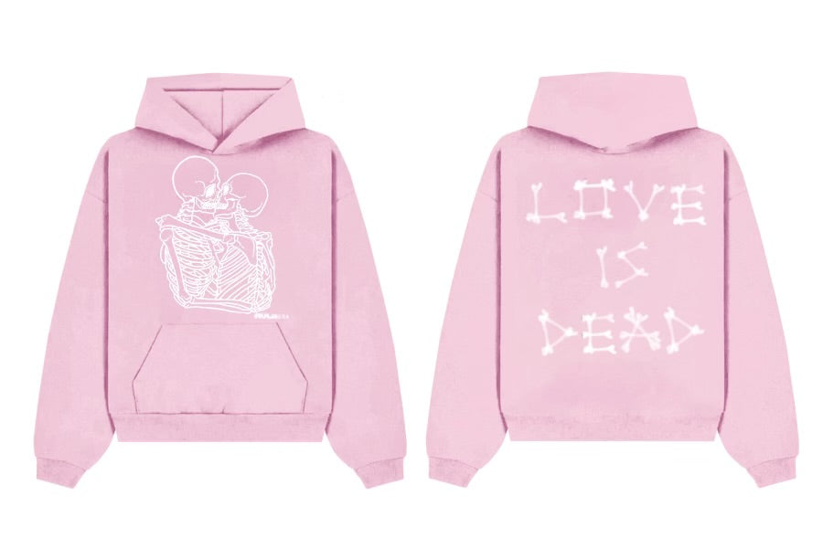 Love Is Dead Hoodie (Baby Pink)