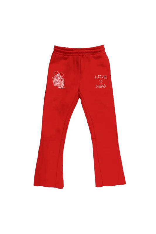 Love Is Dead Flared Sweatpants (Red)