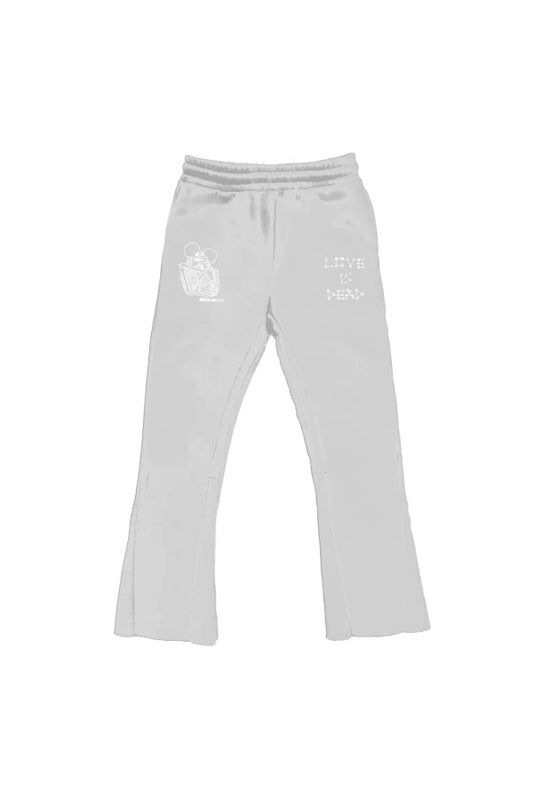 Love Is Dead Flared Sweatpants (Grey)